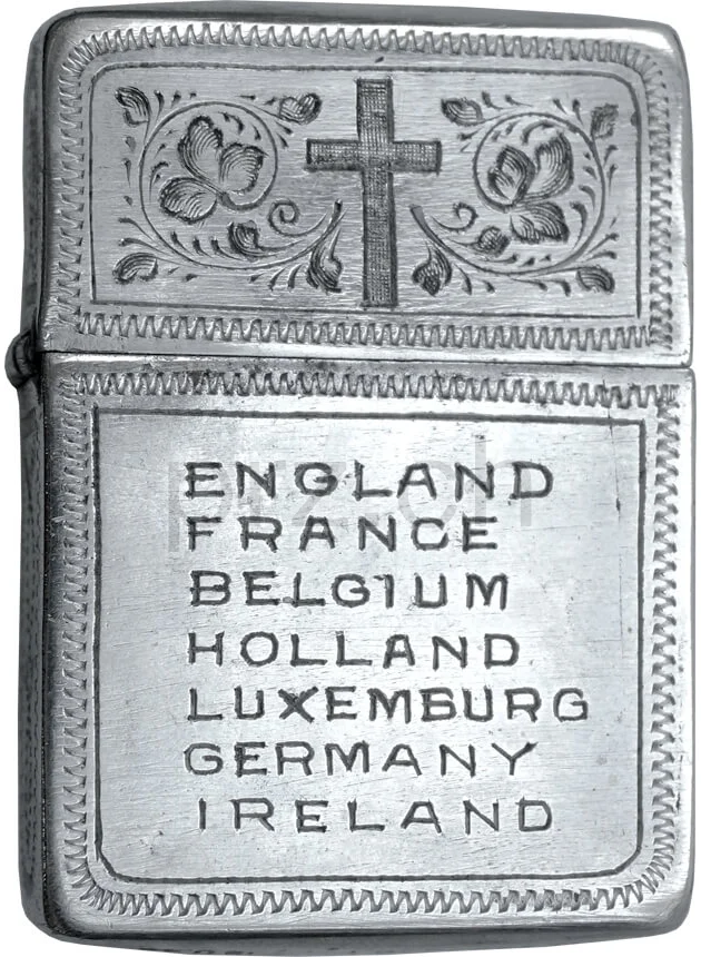 U.S. Army Chaplain Corps – P. G. Kelly, Vorderseite U.S. Army Chaplain Corps – P. G. Kelly, Modell three barrel hinge, round bottom, Jahr 1943 - 45, Vorderseite
