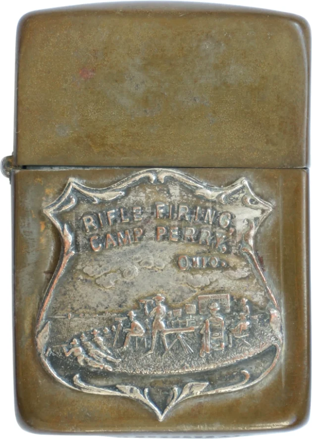 Vorderseite von Green Finish – Camp Perry Ohio, Modell three barrel hinge, flat bottom, Jahr 1943 - 45, Bild 1